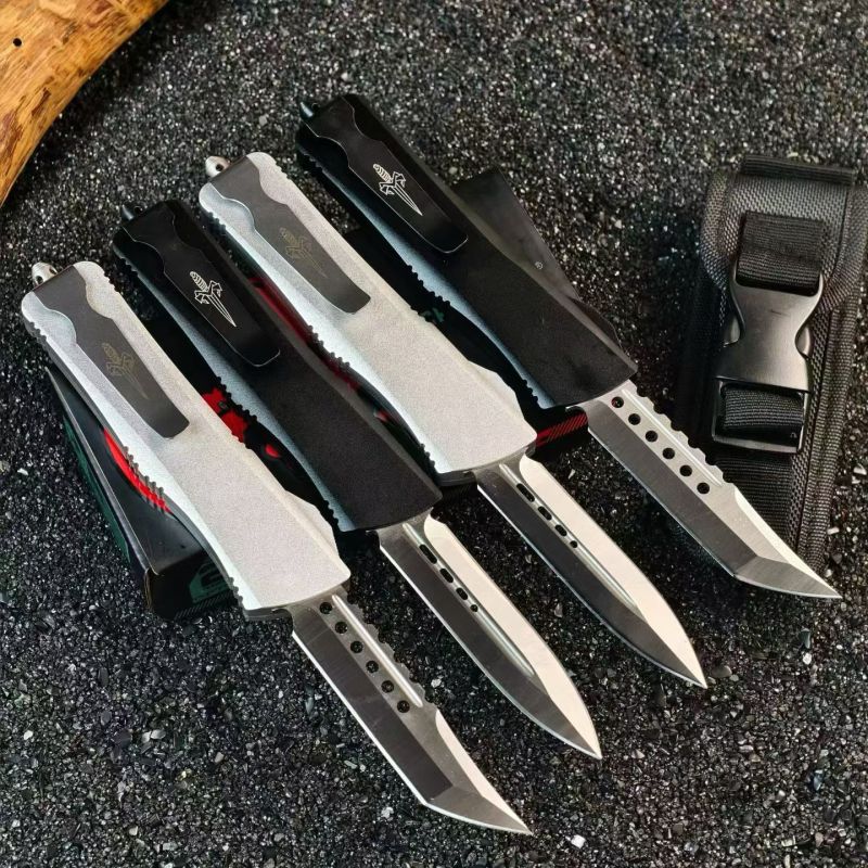 MT Troodon AUTO OTF Knife 3.74" D2 Mirror Dagger Blade, Aluminum Handles