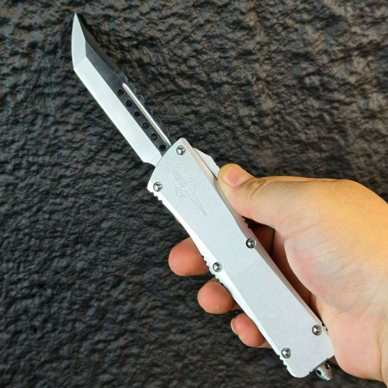 MT Troodon AUTO OTF Knife 3.74" D2 Mirror Dagger Blade, Aluminum Handles