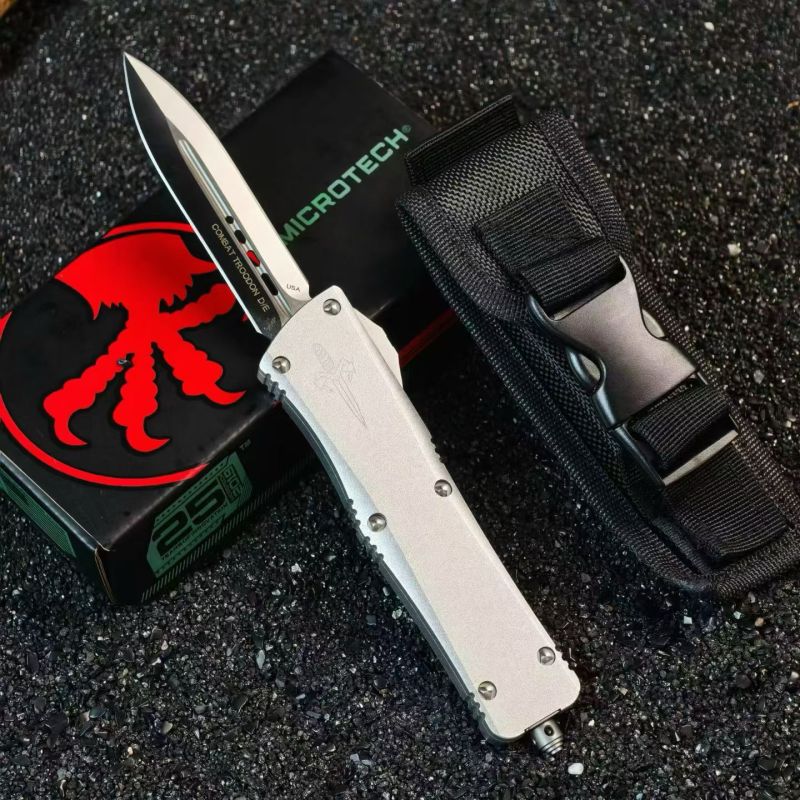 MT Troodon AUTO OTF Knife 3.74" D2 Mirror Dagger Blade, Aluminum Handles
