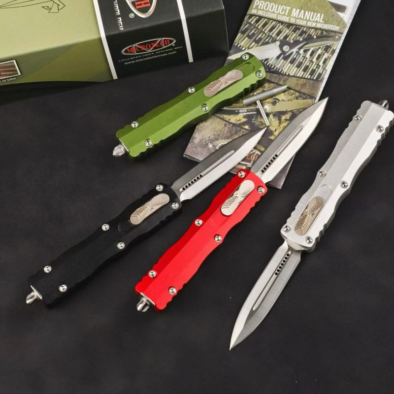 MT 225-10 Dirac III AUTO OTF Knife 2.76" Double Edge D2 Blade, Aviation Aluminum Handles