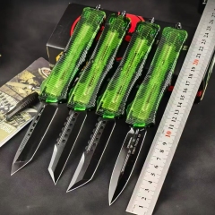 MT Green Combat Troodon OTF AUTO Knife 3.74" M390 Plain Blade, Ultem+Aluminum Alloy Handles
