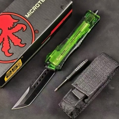 MT Green Combat Troodon OTF AUTO Knife 3.74" M390 Plain Blade, Ultem+Aluminum Alloy Handles