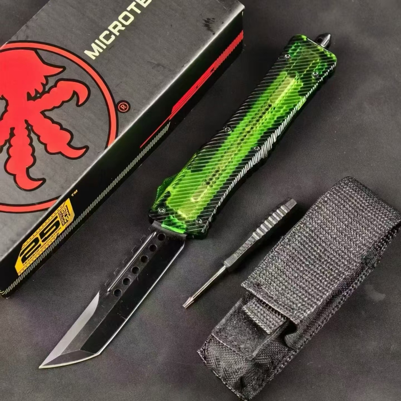 MT Green Combat Troodon OTF AUTO Knife 3.74" M390 Plain Blade, Ultem+Aluminum Alloy Handles
