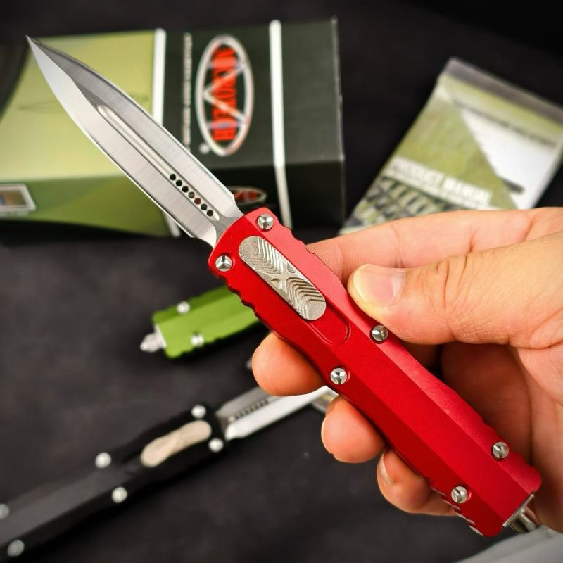 MT 225-10 Dirac III AUTO OTF Knife 2.76" Double Edge D2 Blade, Aviation Aluminum Handles