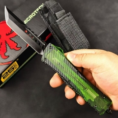 MT Green Combat Troodon OTF AUTO Knife 3.74" M390 Plain Blade, Ultem+Aluminum Alloy Handles