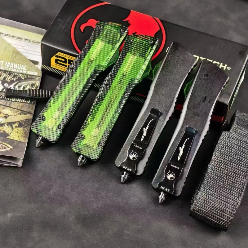 MT Green Combat Troodon OTF AUTO Knife 3.74" M390 Plain Blade, Ultem+Aluminum Alloy Handles