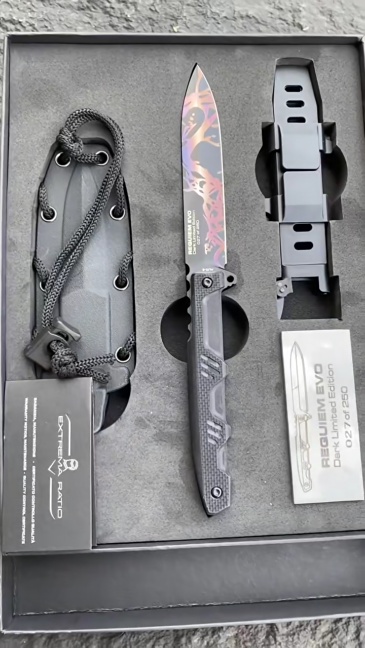 Extrema Ratio Fixed Knife 4.33" AUS-8 Single Edge Blade, G10 Handles