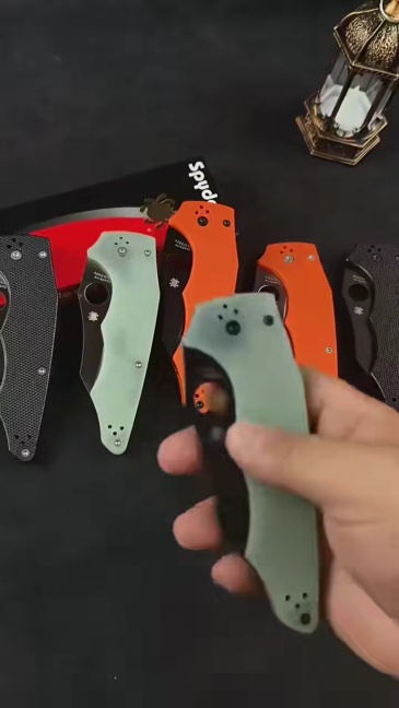 Spy C253 YoJumbo Folding Knife 3.82" S30V Satin Plain Blade, G10 Handles, Compression Lock - C253GP
