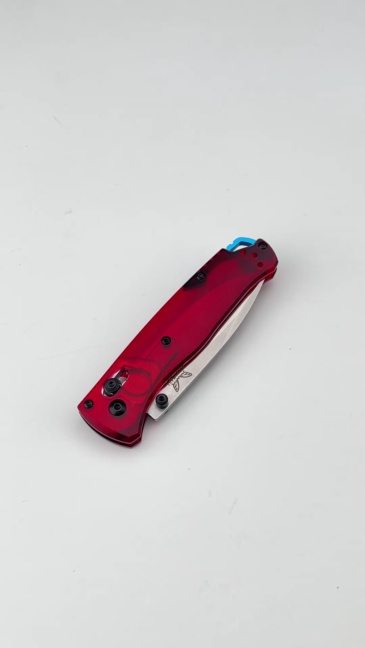 BM 535-1 Bugout AXIS Folding Knife 3.15" D2 Satin Plain Blade, PEI Handles