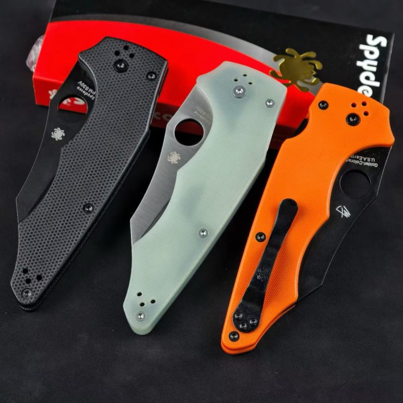 Spy C253 YoJumbo Folding Knife 3.82" S30V Satin Plain Blade, G10 Handles, Compression Lock - C253GP