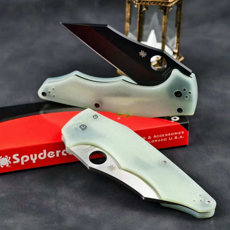 Spy C253 YoJumbo Folding Knife 3.82" S30V Satin Plain Blade, G10 Handles, Compression Lock - C253GP