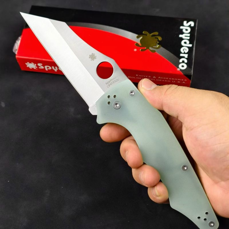 Spy C253 YoJumbo Folding Knife 3.82" S30V Satin Plain Blade, G10 Handles, Compression Lock - C253GP