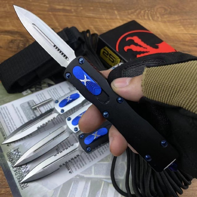 MT 225-10 Dirac III AUTO OTF Knife 2.76" Double Edge D2 Blade, Aviation Aluminum Handles