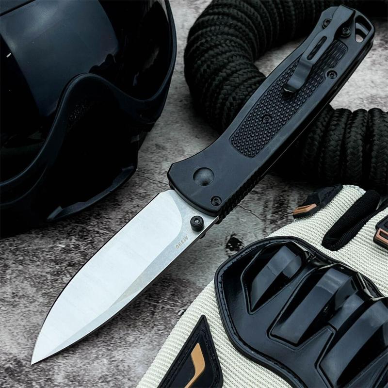 BM 535 Auto Folding Knife 3.19" D2 Plain Blade, Machined Aluminum Handles
