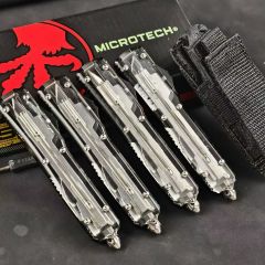 MT White UTX-70 Ultratech OTF AUTO Knife 3.34" M390 Plain Blade, Acrylic+Aluminum Alloy Handles