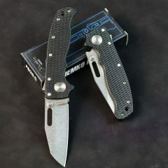 Demko AD20 Shark Lock Folding Knife 2.76" D2 Clip Point Blade, Nylon Fiber Handles