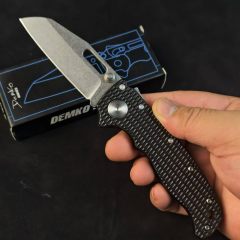 Demko AD20 Shark Lock Folding Knife 2.76" D2 Clip Point Blade, Nylon Fiber Handles