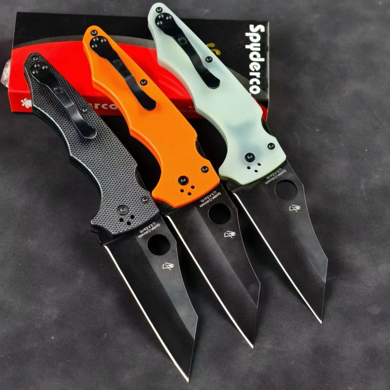Spy C253 YoJumbo Folding Knife 3.82" S30V Satin Plain Blade, G10 Handles, Compression Lock - C253GP