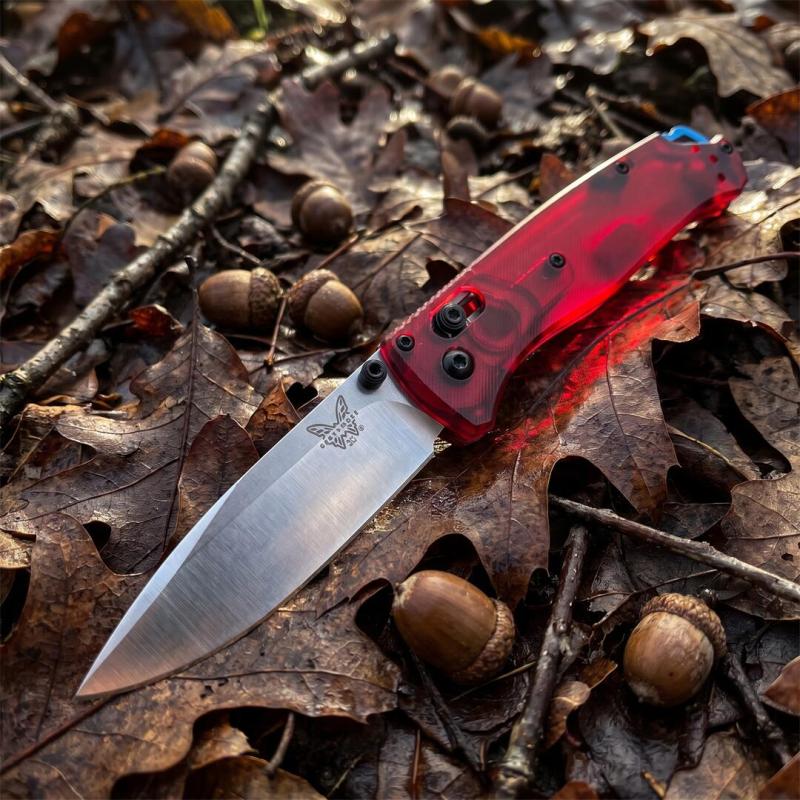 BM 535-1 Bugout AXIS Folding Knife 3.15" D2 Satin Plain Blade, PEI Handles