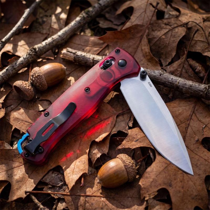 BM 535-1 Bugout AXIS Folding Knife 3.15" D2 Satin Plain Blade, PEI Handles