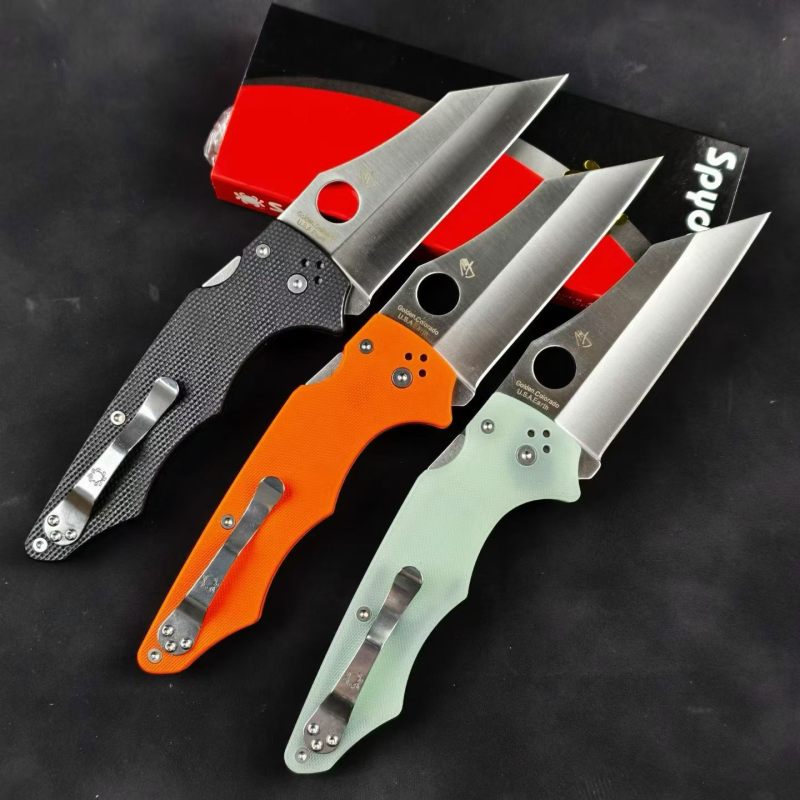 Spy C253 YoJumbo Folding Knife 3.82" S30V Satin Plain Blade, G10 Handles, Compression Lock - C253GP
