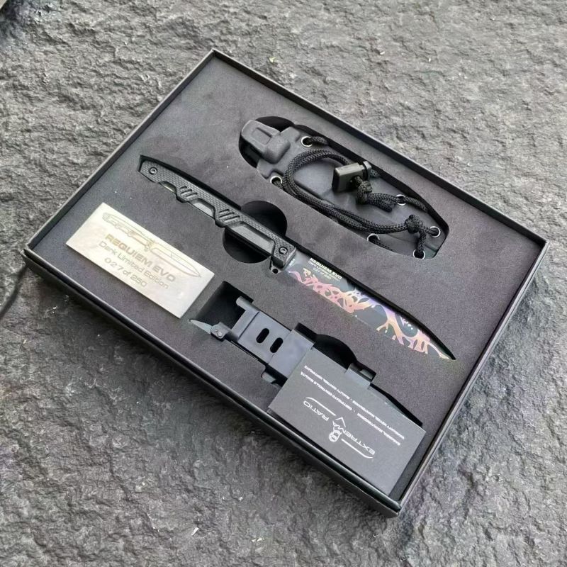 Extrema Ratio Fixed Knife 4.33" AUS-8 Single Edge Blade, G10 Handles
