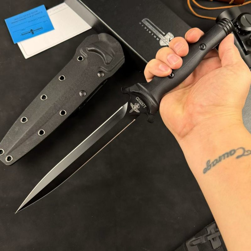 Extrema Ratio Suppressor Dagger 6.89" Black N690 Double Edge Blade, G10 Handles