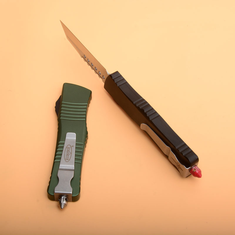 MT Combat Troodon AUTO OTF Knife 3.77" D2 Satin Blade, Aluminum Alloy Handles