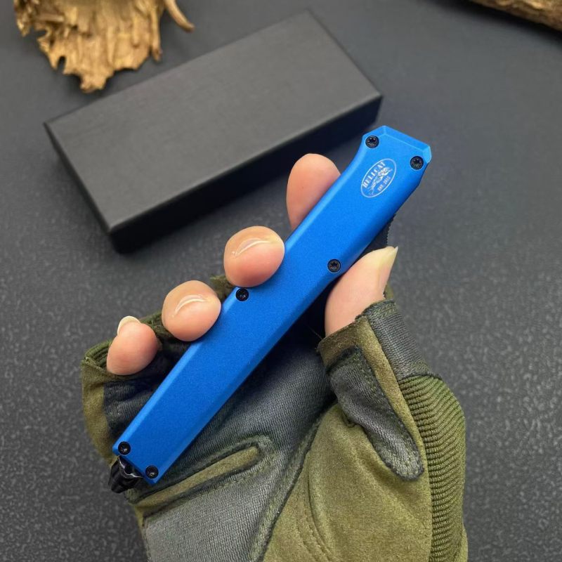 Fat Dragon AUTO OTF Knife 3.46" D2 Satin Blade, Aluminum Alloy Handles