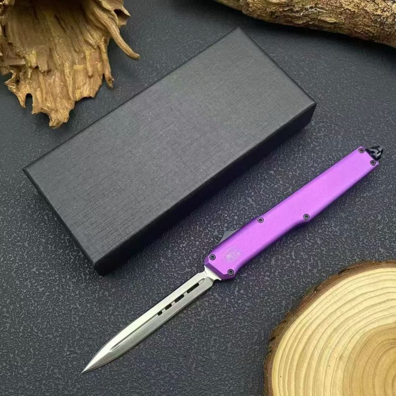 Fat Dragon AUTO OTF Knife 3.46" D2 Satin Blade, Aluminum Alloy Handles