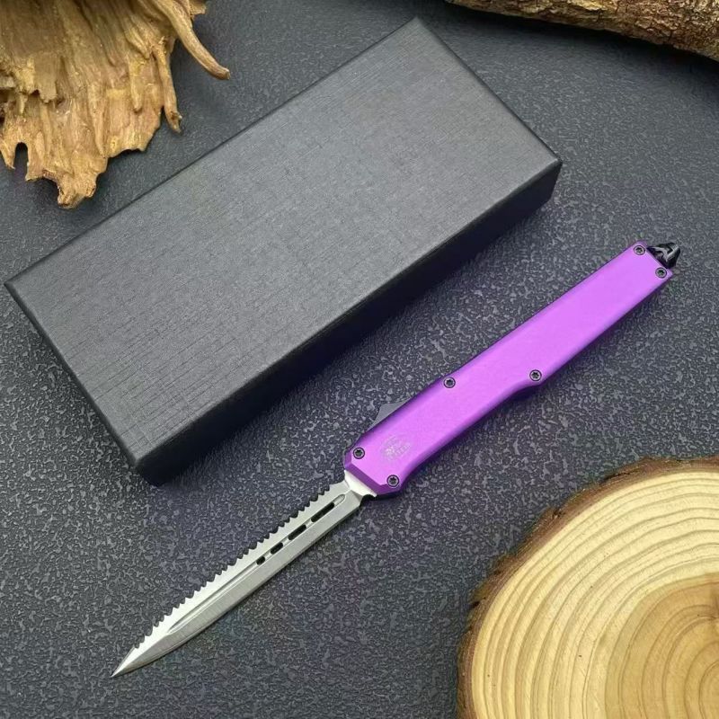 Fat Dragon AUTO OTF Knife 3.46" D2 Satin Blade, Aluminum Alloy Handles