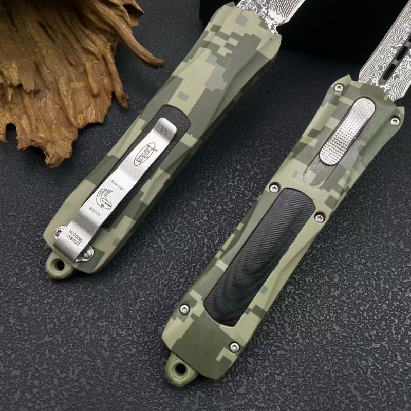 MT A163 Camo Combat Troodon AUTO OTF Knife 3.54" 8Cr14 Blade, Zinc Alloy Handles