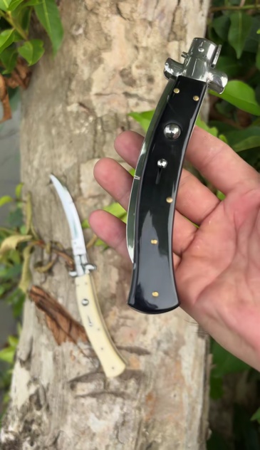 Italy AKC 11'' Godfather Stiletto Mafia OTF AUTO Knife 3.54" 440C Kriss Blade, Acrylic Handles