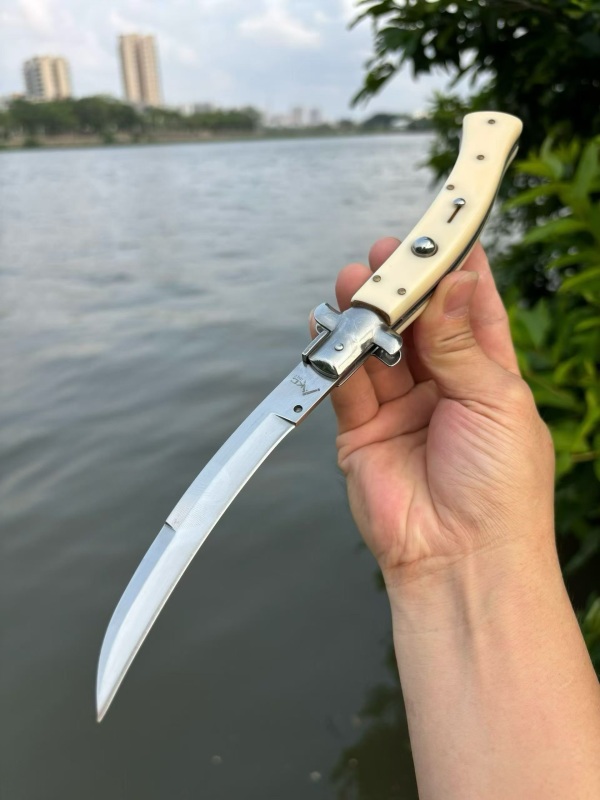 Italy AKC 11'' Godfather Stiletto Mafia OTF AUTO Knife 3.54" 440C Kriss Blade, Acrylic Handles