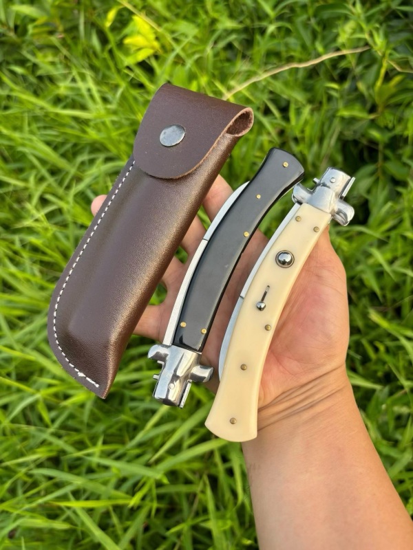 Italy AKC 11'' Godfather Stiletto Mafia OTF AUTO Knife 3.54" 440C Kriss Blade, Acrylic Handles