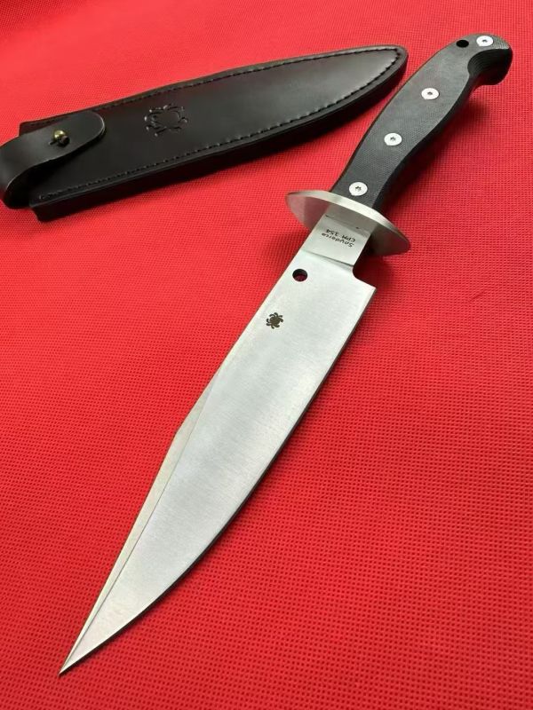 Spy FB44 Fixed Blade Knife 7.87" CPM-154 Satin Plain Blade, G10 Handles - FB44GP