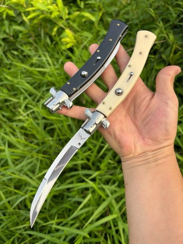 Italy AKC 11'' Godfather Stiletto Mafia OTF AUTO Knife 3.54" 440C Kriss Blade, Acrylic Handles