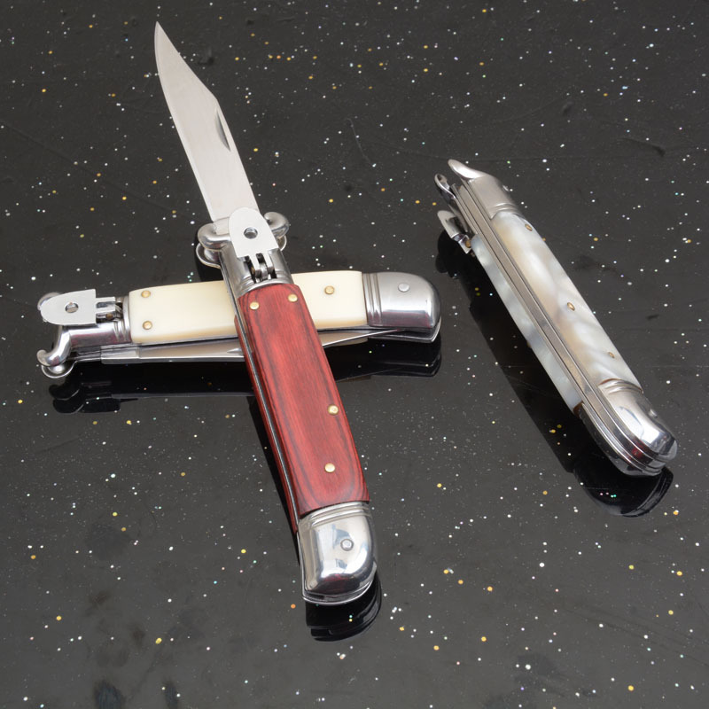 Italy AKC Godfather Stiletto Mafia OTF AUTO Knife 3.62" 440c Steel Blade, Acrylic Handles
