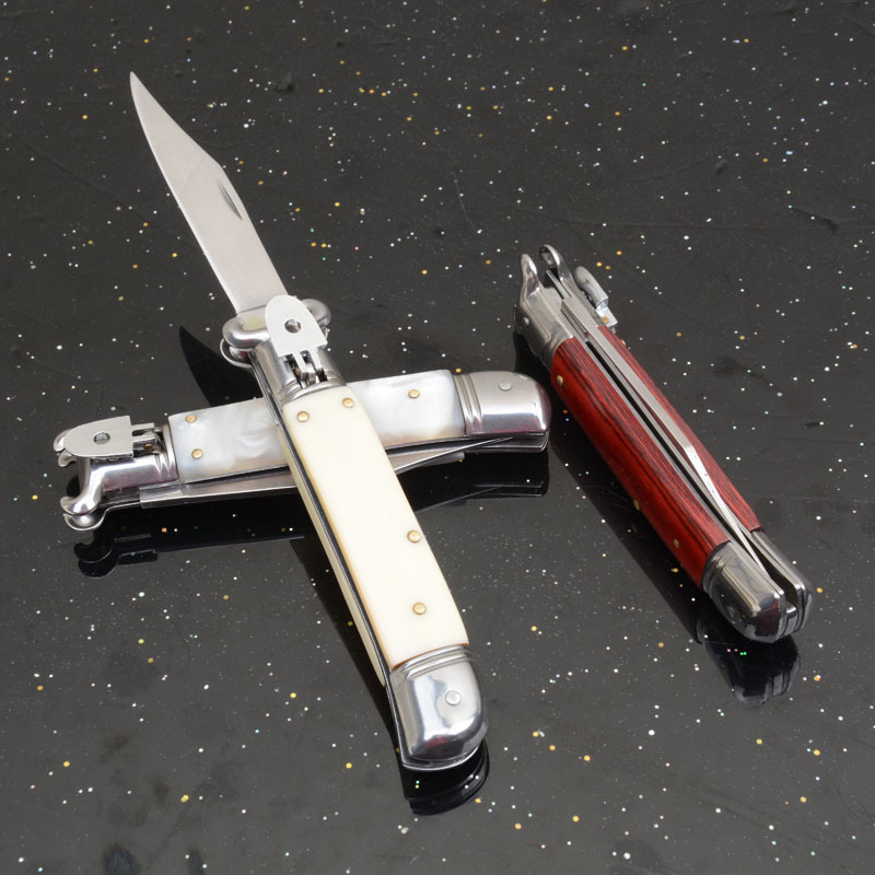 Italy AKC Godfather Stiletto Mafia OTF AUTO Knife 3.62" 440c Steel Blade, Acrylic Handles