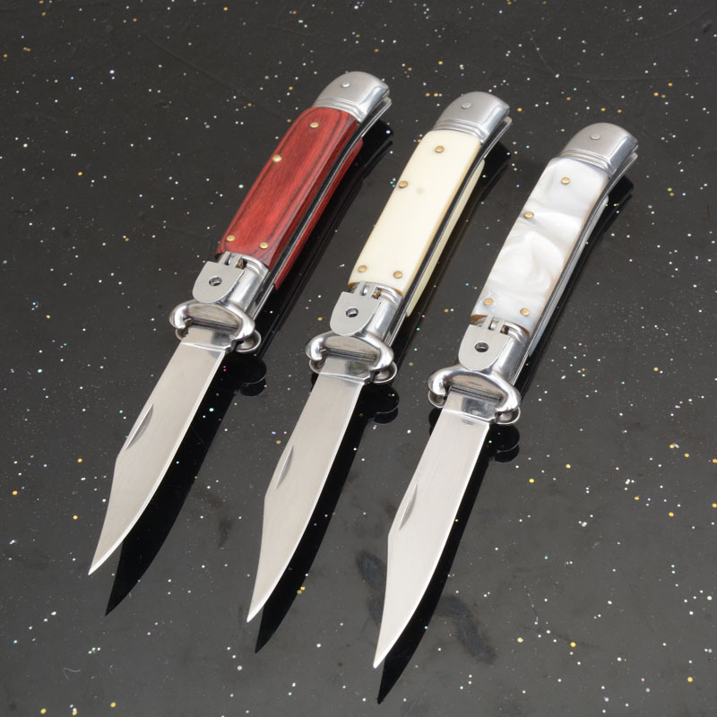 Italy AKC Godfather Stiletto Mafia OTF AUTO Knife 3.62" 440c Steel Blade, Acrylic Handles