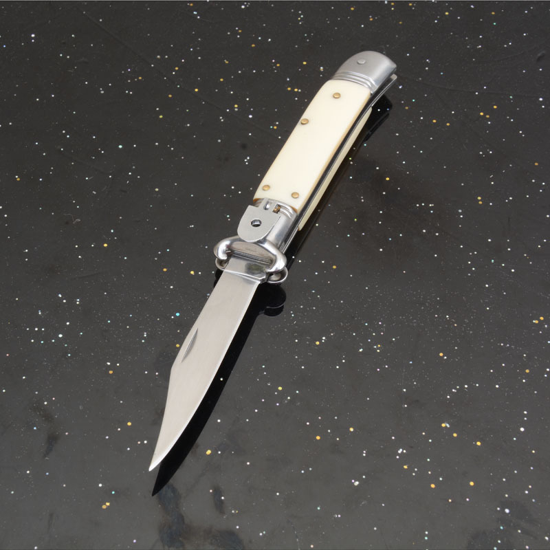Italy AKC Godfather Stiletto Mafia OTF AUTO Knife 3.62" 440c Steel Blade, Acrylic Handles