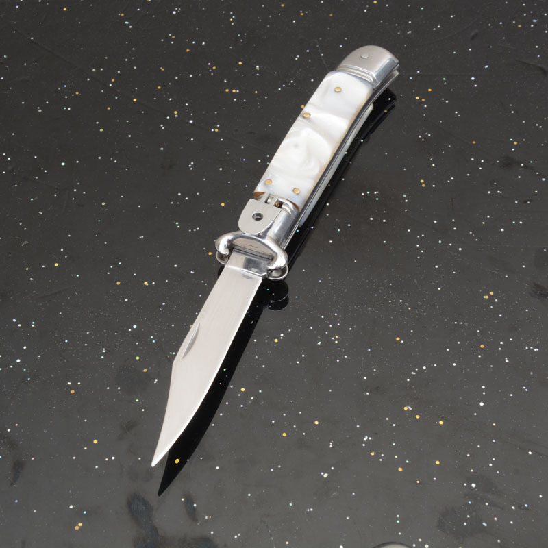 Italy AKC Godfather Stiletto Mafia OTF AUTO Knife 3.62" 440c Steel Blade, Acrylic Handles