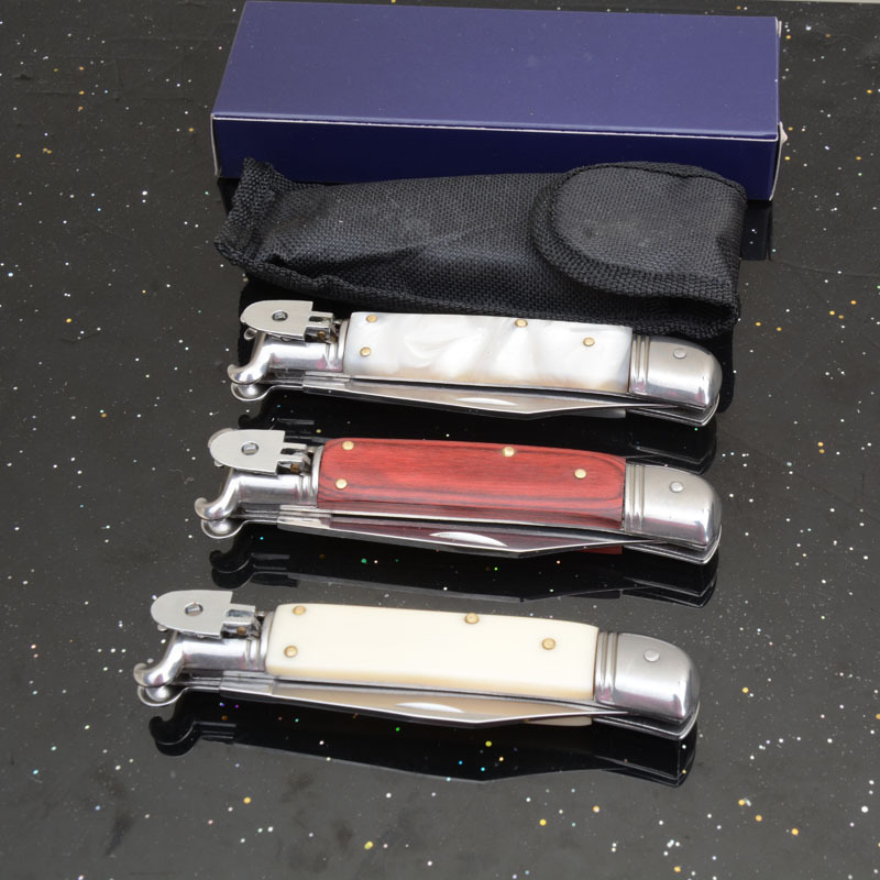 Italy AKC Godfather Stiletto Mafia OTF AUTO Knife 3.62" 440c Steel Blade, Acrylic Handles