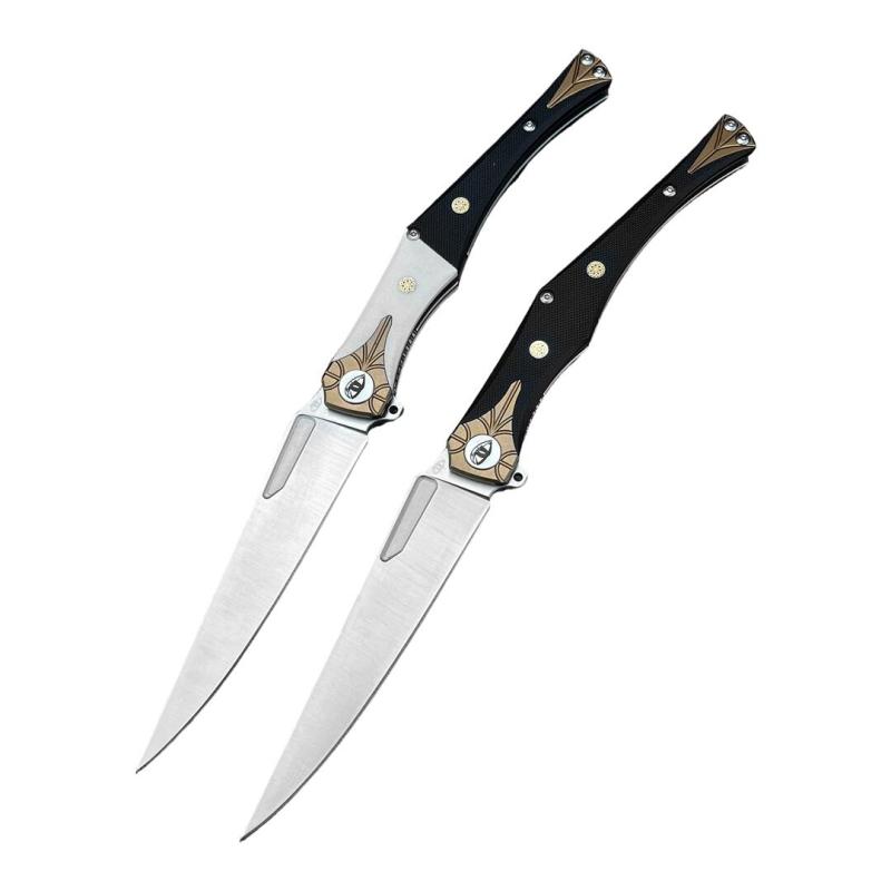 Russia Crawler Folding Blade Knife 5.12" D2 Blade, G10 Handles