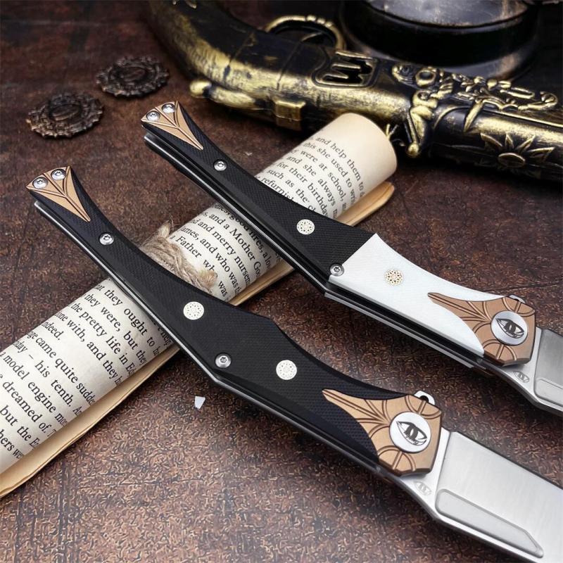 Russia Crawler Folding Blade Knife 5.12" D2 Blade, G10 Handles