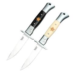 Russia Custom Patriot Auto Folding Knife 3.74" X12M Blade, Resin Handles