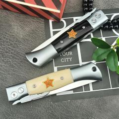 Russia Custom Patriot Auto Folding Knife 3.74" X12M Blade, Resin Handles