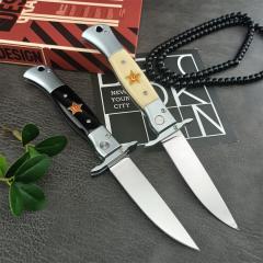 Russia Custom Patriot Auto Folding Knife 3.74" X12M Blade, Resin Handles