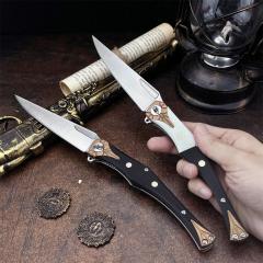 Russia Crawler Folding Blade Knife 5.12" D2 Blade, G10 Handles
