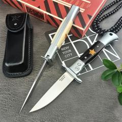 Russia Custom Patriot Auto Folding Knife 3.74" X12M Blade, Resin Handles
